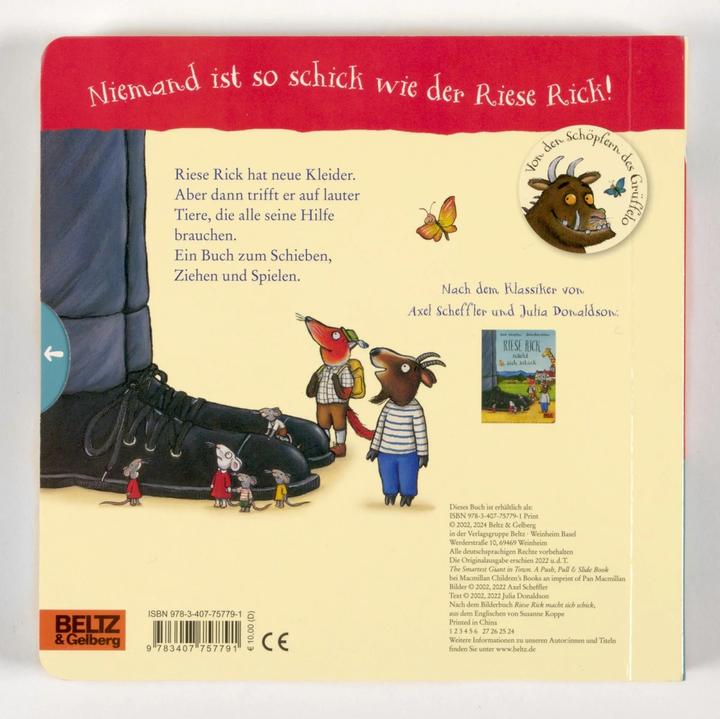 Actual product image Riese Rick macht sich schick (German, Susanne Koppe, Julia Donaldson, Axel Scheffler, 2024)