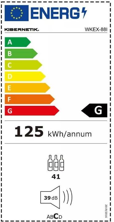 Etichetta energetica Kibernetik Frigorifero per vini