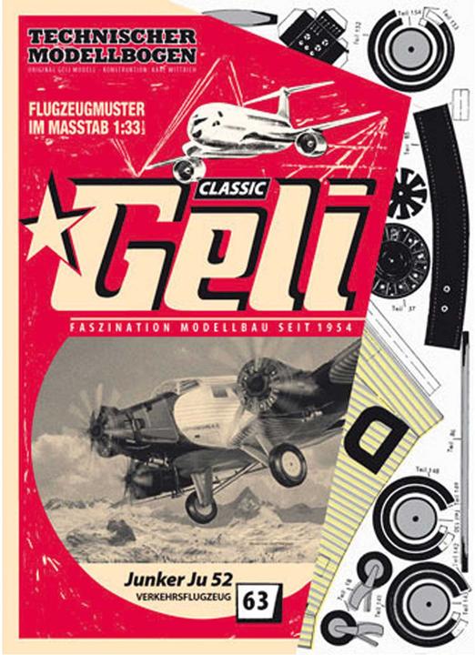 Produktbild Geli junkers ju-52 kartonmodell