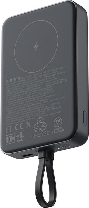 Productafbeelding Xiaomi 33W Magnetic Power Bank 10000mAh Gray (Integrated Cable) (10000 mAh, 33 W)