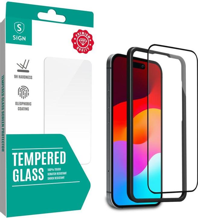 Produktbild SIGN Full Screen Protector in Tempered Glass for iPhone 16 Pro with Mounting Frame (Apple iPhone 16 Pro)