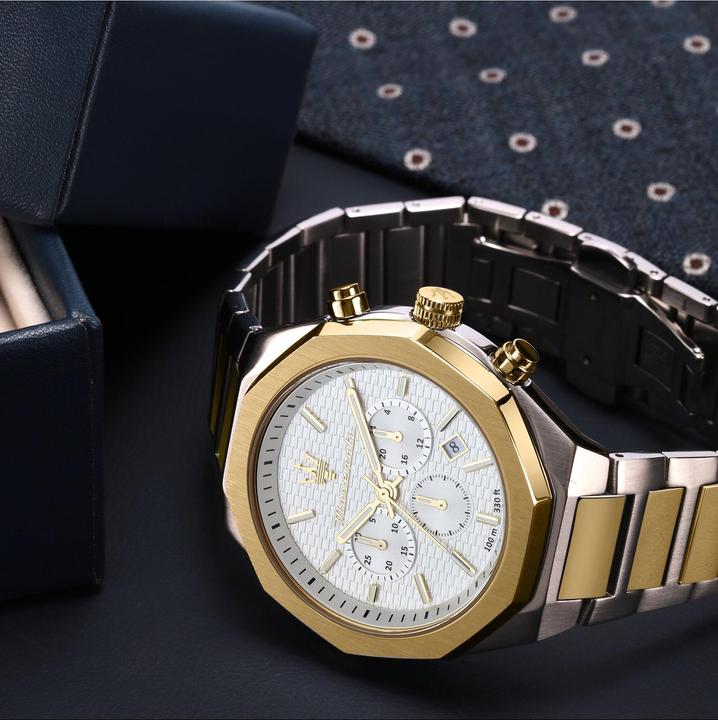 Produktbild Maserati R8873642009 Stile Chronograph Herrenuhr 45mm 10ATM (Chronograph, 45 mm)