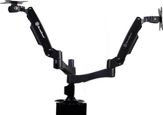 Silverstone SST-ARM22BC Dual Monitorhalterung (Tisch, 24")