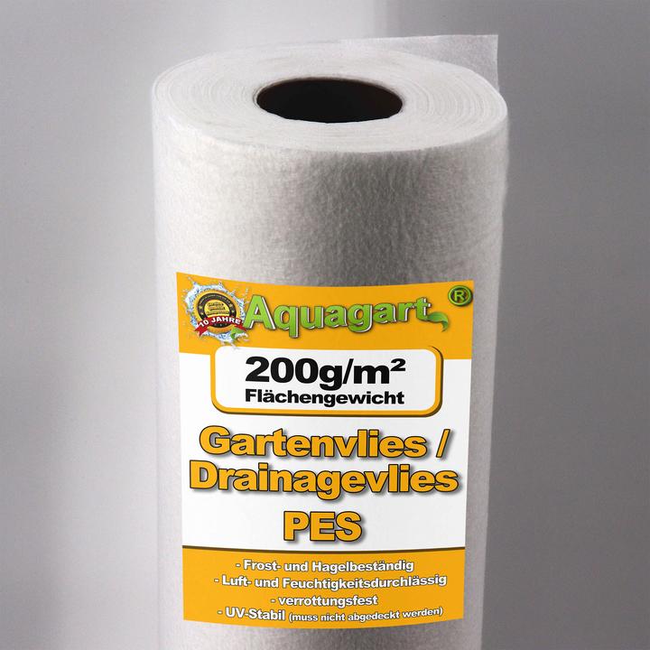 Actual product image Aquagart 380m² Geotextilvlies Gartenvlies Unkrautvlies Drainagevlies 200g 1,9m
