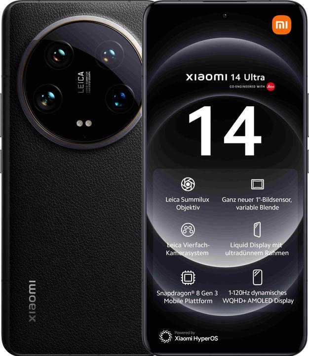 Produktbild Xiaomi 14 Ultra (512 GB, Black, 6.70", Dual SIM, 50 Mpx, 5G)