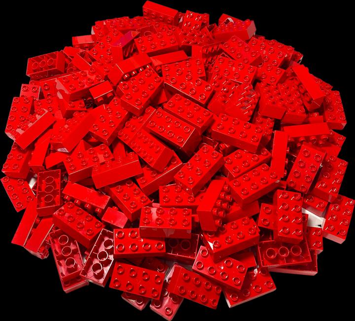 LEGO Duplo 2x4 Steine Rot - 40 Stück - Grundbausteine Red NEU (3011)