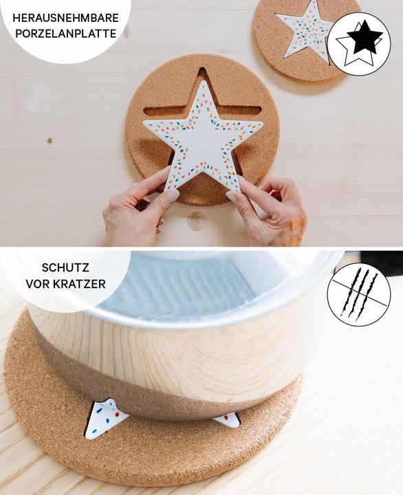 Immagine prodotto I Am Creative Sottopentola in sughero, sottopentola per pentole e padelle, set 5 pezzi. (5 x, Pan coaster)