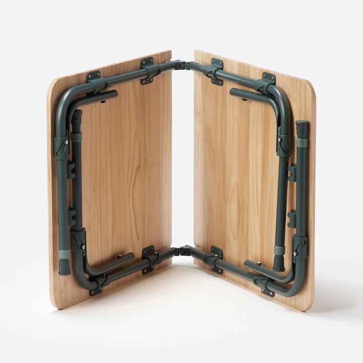 Produktbild Quechua Campingtisch klappbar Holzplatte höhenverstellbar (50–71 cm) - 4–6 Personen