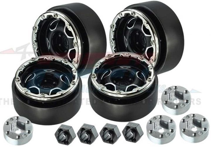 Produktbild GPM BEADLOCK-FELGEN-SET ALU 1.0 STERN (1 SET/4 STÜCK) SCHWARZ TRX-4M, SCX24