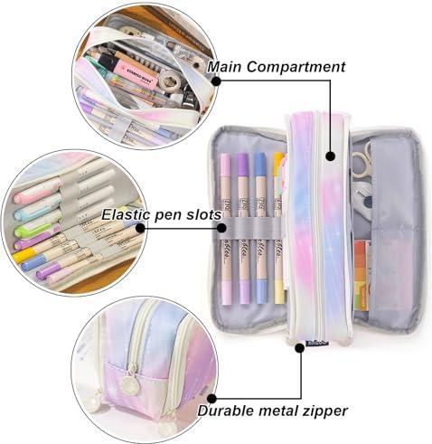 Actual product image Only-Bags.Store Pencil Case with 3 Compartments Large Capacity Pencil Case Pencil Case for School & Office