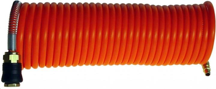 Produktbild Prebena Spiralschlauch Rilsan orange mit Druckluftkupplung und Stecknippel Länge 15 m