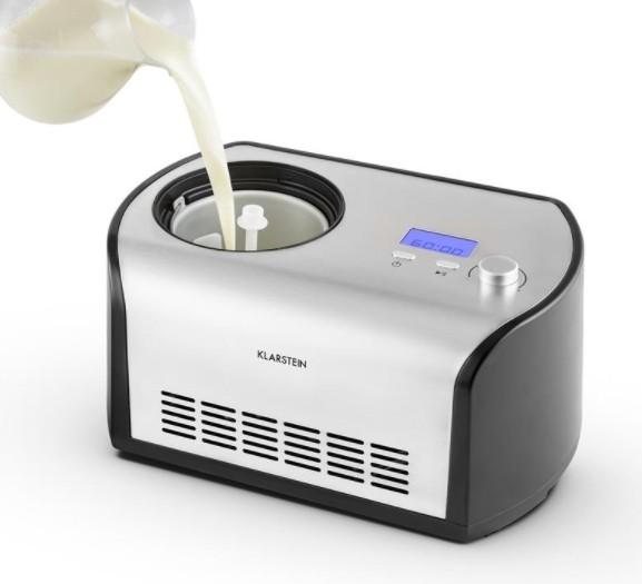 Actual product image Klarstein Snowberry and Choc Ice Cream Maker 1.2l Keep-Cool Function Stainless SteelLook