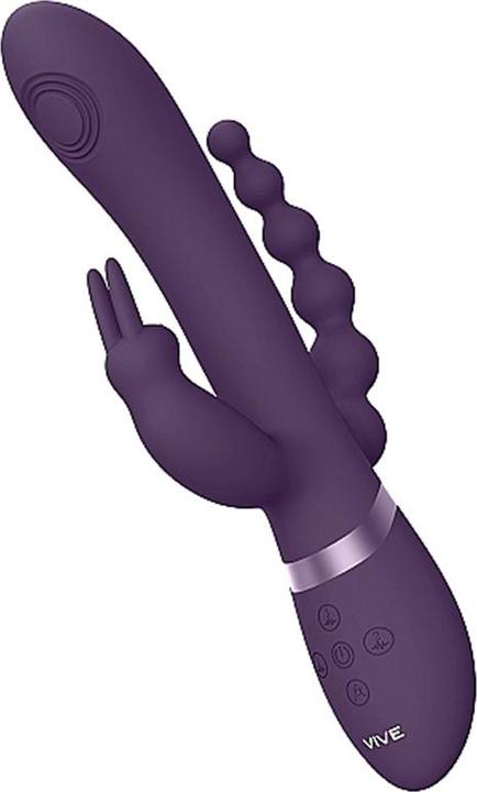 Actual product image Shots Rini - Pulse Wave & Vibrating Double Penetration Rabbit - Black
