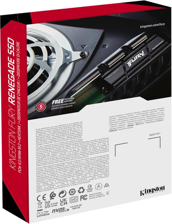 Actual product image Kingston FURY Renegade with Heatsink (500 GB, M.2 2280)