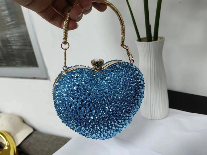 Only-Bags.Store Luxus Diamant Inlay Herzform Kristall Handtasche Steine Umhängetasche