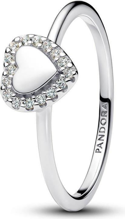 Immagine prodotto Pandora Anello Halo a forma di cuore incisibile (54, 925 Argento)