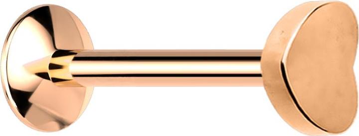 Star Piercing Micro UFO Labret Innengewinde rosegold mit Herz (Chirurgenstahl 316L, ohne Messing)