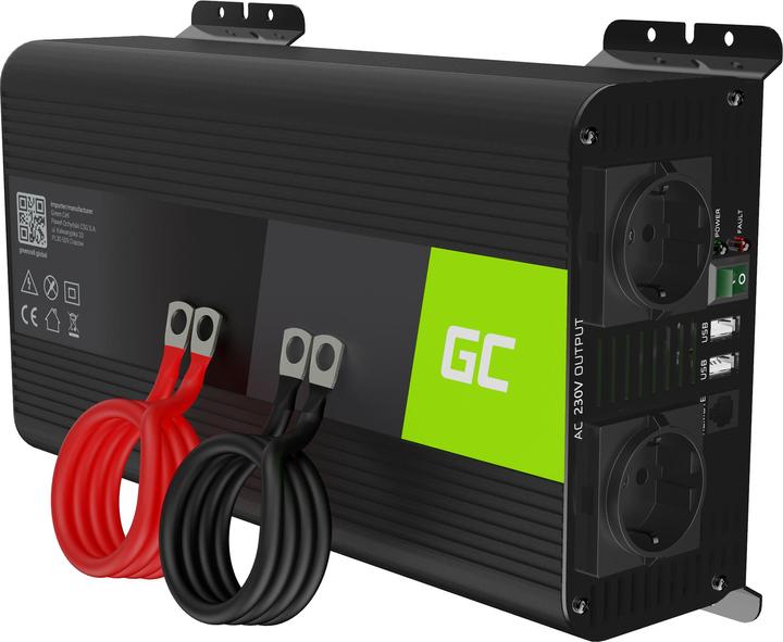 Productafbeelding GreenCell Omvormer auto 12V naar 230V zuiver sinus 1000W/2000W met