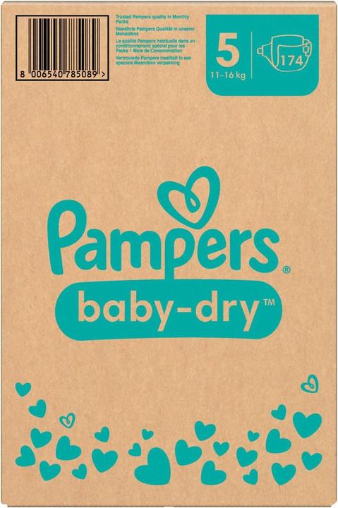 Actual product image Pampers Baby-Dry (Size 5, Monthly box, 174 Piece)