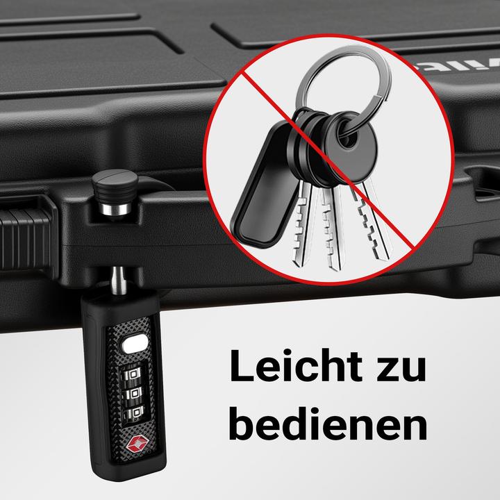 Produktbild Wiltec Waffenkoffer Zahlenschloss Kofferschloss Gewehrkoffer Vorhängeschloss