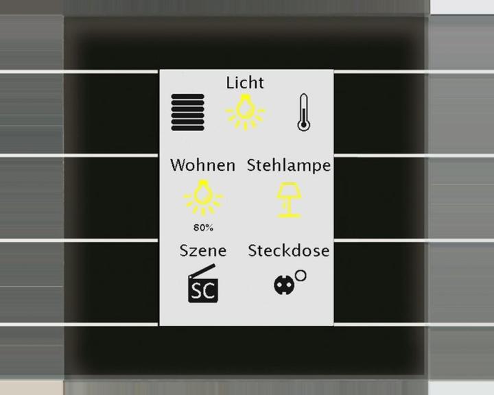 Produktbild MDT BE-GT2TS.02 Glastaster II Smart mit Farbdisplay und Temperatursensor Schwarz