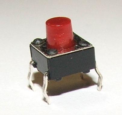Image du produit Play-Zone Bouton-poussoir d'impression 6 x 6 x 6mm rouge/noir