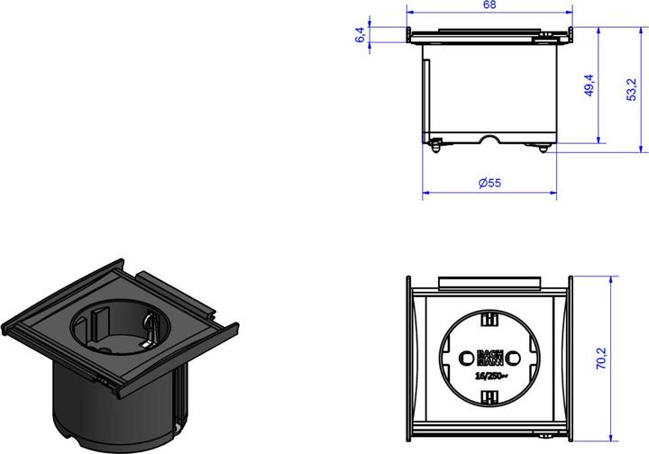 Produktbild Bachmann KAPSA XX-Small 1x Schutzkontakt Montagestecker