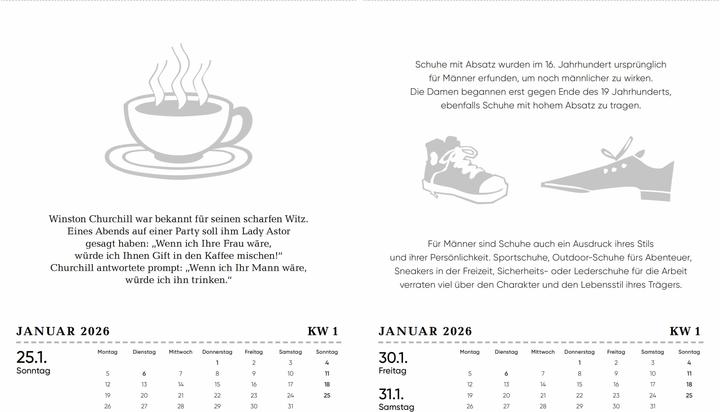 Actual product image The men's calendar 2026 (Hardcover, German)