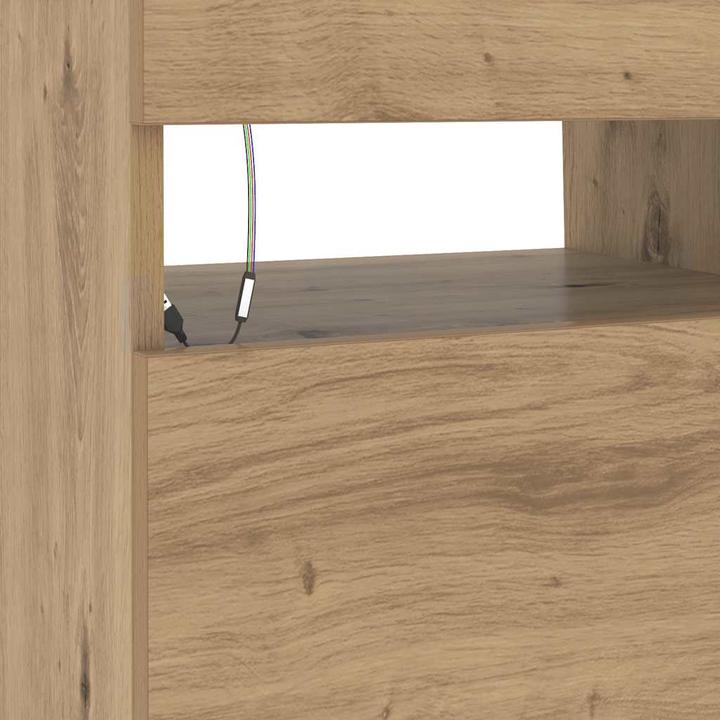 Actual product image VidaXL TV Schrank Lowboard Fernsehschrank Fernsehtisch mit LED Artisan-Eiche (90 x 35 x 40 cm)