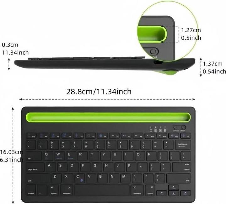 Image du produit PhoneLook Clavier sans fil Bluetooth 3.0 ultra-mince Android & iOS rechargeable USB & switch multi-connexion ( (ING. Int., Sans fil)