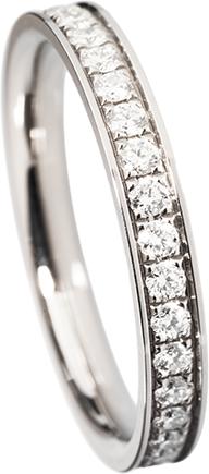 Natsumi Schmuck Diamantring Alliance Weissgold 18K/750 F/G VS Pavefassung (52, 750/18 K Gold)