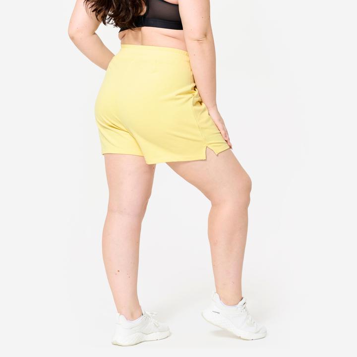 Actual product image Domyos Shorts Damen mit Tasche - pastellgelb (L)