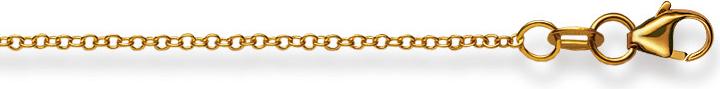 Natsumi Schmuck Halskette Gelbgold 9K/375 Anker Rund 1.5mm (375/9 K Gelbgold, 38 cm)