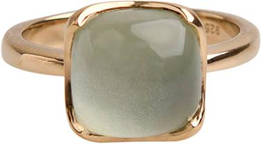 Natsumi Schmuck Ring Silber 925 vergoldet Prasiolith (54, 925 Silber)