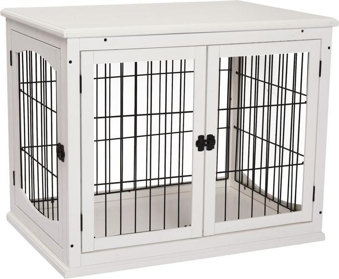 Produktbild Swisshandel24 Hundehütte Hundehaus Transportbox Kleintierkäfig für Innen Hundebox Tierkäfig Haustier MDF Metall We (Hund, Abschliessbar, Faltbar)