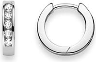 Natsumi Schmuck Klappcreolen Flach Silber 925 Zirkonia (925 Sterling Silber)