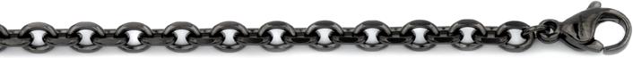 Natsumi Schmuck Halskette Edelstahl Anker schwarz 3.6 mm (Edelstahl, 42 cm)