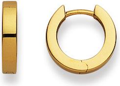 Natsumi Schmuck Klappcreolen Gelbgold 18K/750 Ø 12mm Flach (750/18 K Gelbgold)