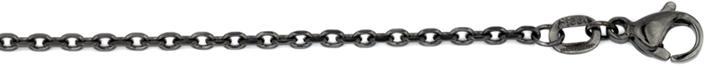 Natsumi Schmuck Halskette Edelstahl Anker schwarz 1.7 mm (Edelstahl, 55 cm)