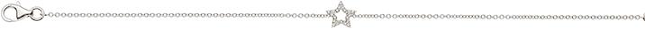 Image du produit Natsumi Schmuck Bracelet diamant or blanc 18K/750 étoile avec 20 brillants (19 cm, Or blanc 750/18 K)
