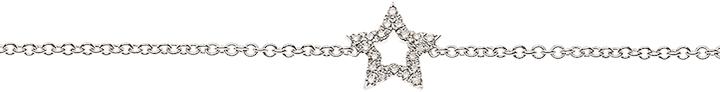 Natsumi Schmuck Armband Diamant Weissgold 18K/750 Stern mit 20 Brillanten (19 cm, 750/18 K Weissgold)