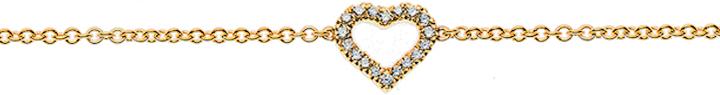 Natsumi Schmuck Armband Diamant Gelbgold 18K/750 Herz mit 18 Brillanten (19 cm, 750/18 K Gelbgold)