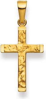 Natsumi Schmuck Kreuz Anhänger Gelbgold 18K/750 Struktur (750/18 K Gelbgold)
