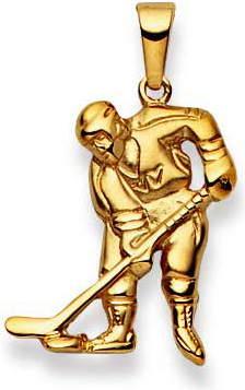 Natsumi Schmuck Anhänger Eishockey Spieler Gelbgold 18K/750 (750/18 K Gelbgold)