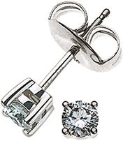 Natsumi Schmuck Ohrstecker Diamant Weissgold 18K/750 0.10 ct H si (750/18 K Weissgold)