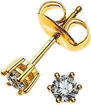 Image du produit Natsumi Schmuck Boucles d'oreilles diamant or jaune 18K/750 0.10 ct H si (750/18 K Or jaune)