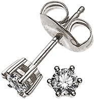 Image du produit Natsumi Schmuck Boucles d'oreilles diamant or blanc 18K/750 0.10 ct H si (Or blanc 750/18 K)