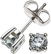 Natsumi Schmuck Ohrstecker Diamant Weissgold 18K/750 0.33 ct H si (750/18 K Weissgold)
