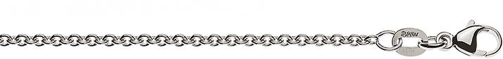 Natsumi Schmuck Halskette Weissgold 18K/750 Anker rund 1.9mm (750/18 K Weissgold, 50 cm)