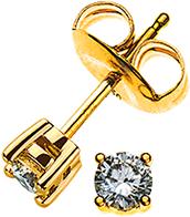 Natsumi Schmuck Ohrstecker Diamant Gelbgold 18K/750 0.10 ct H si (750/18 K Gelbgold)